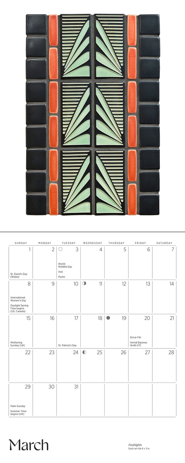 Arts & Crafts Tiles: Made by Motawi Tileworks 2026 Mini Wall Calendar - Image 5