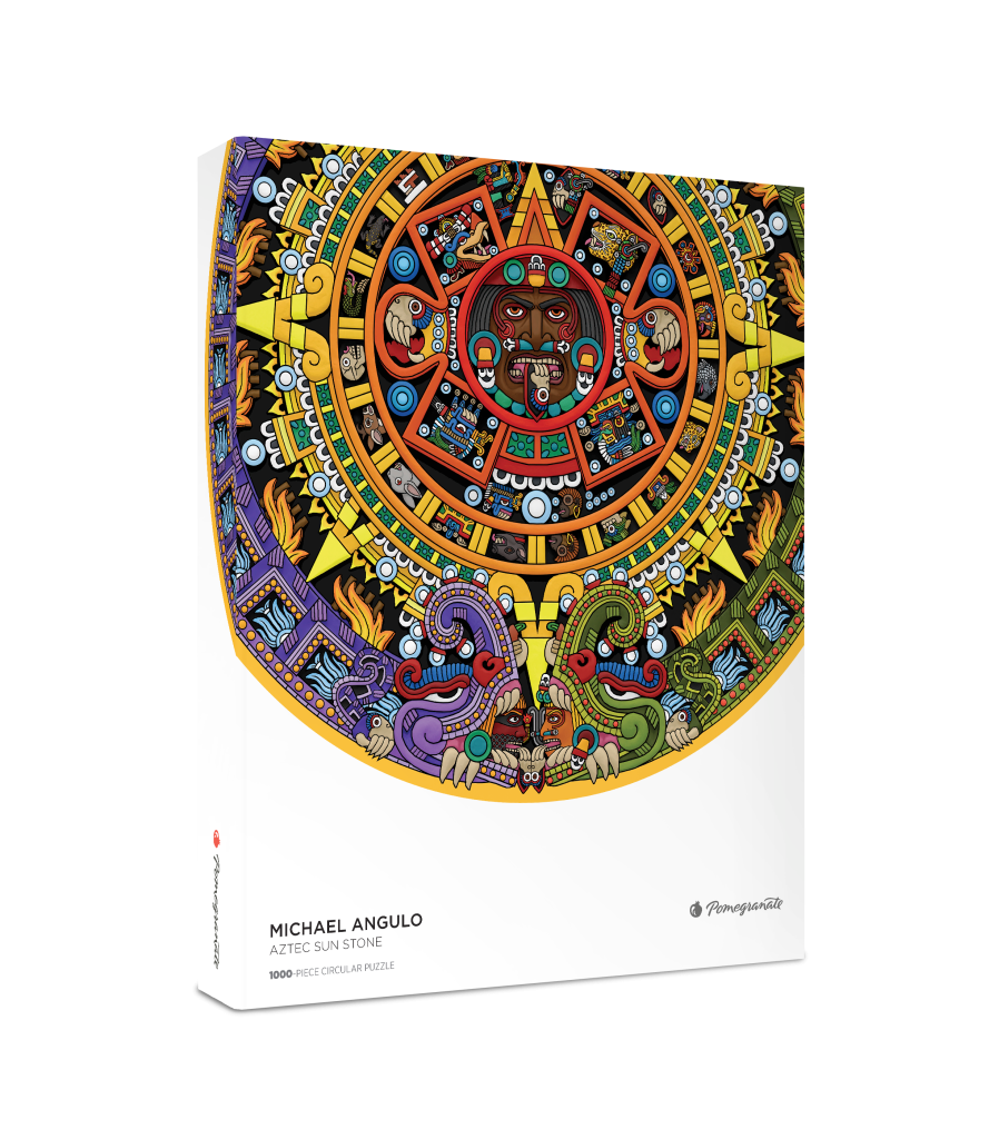 Michael Angulo: Aztec Sun Stone 1000-Piece Circular Jigsaw Puzzle