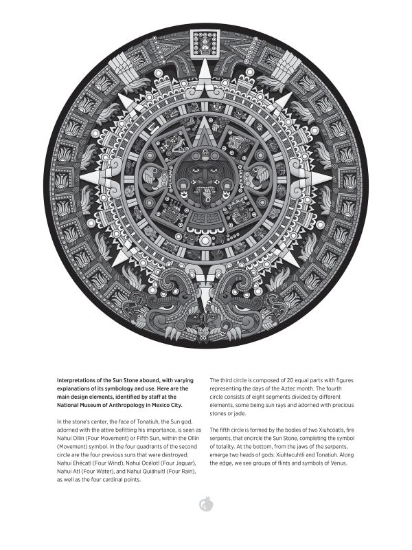 Michael Angulo: Aztec Sun Stone 1000-Piece Circular Jigsaw Puzzle - Image 4