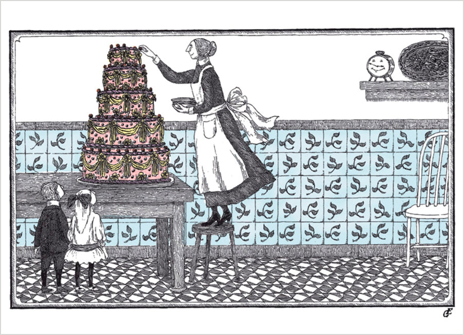 Edward Gorey: Birthday Cake Birthday Card