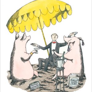 Edward Gorey: Pigs with Champagne Birthday Card