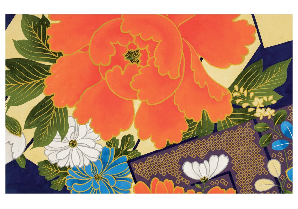Japanese Textile Design Birthday Card