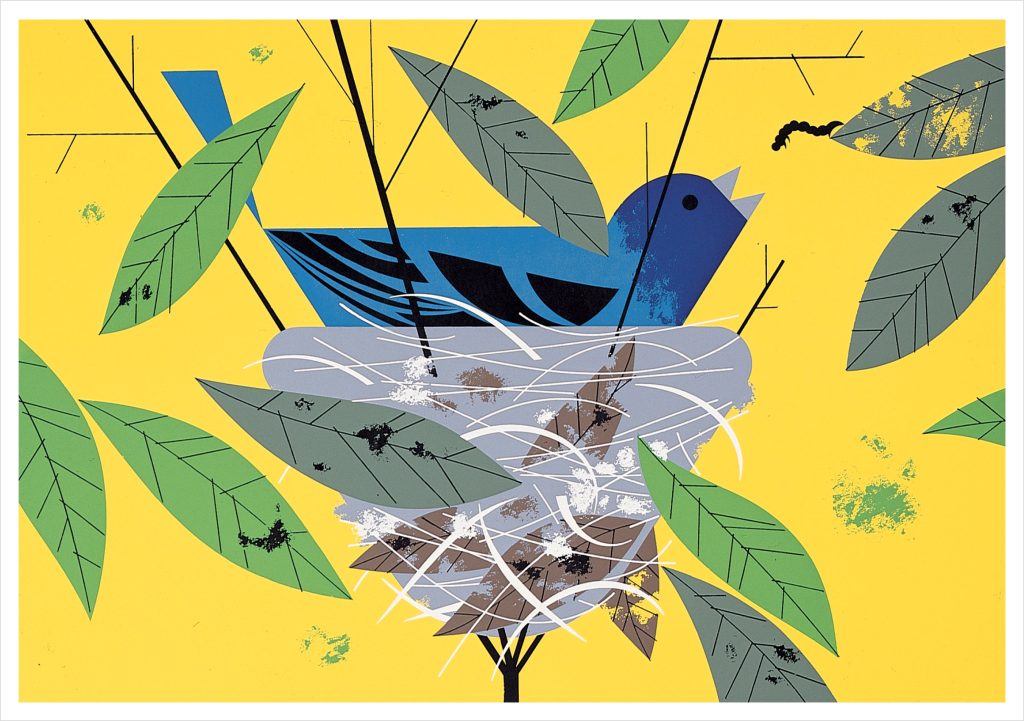 Charley Harper: Indigo Bunting Birthday Card