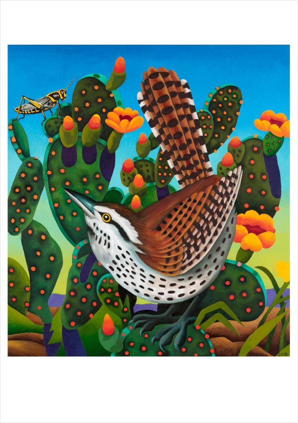 Billy Hassell: Eye on the Prize. Cactus Wren Birthday Card