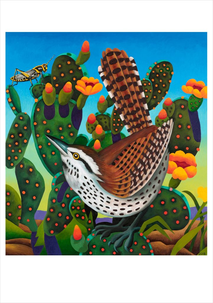 Billy Hassell: Eye on the Prize. Cactus Wren Birthday Card
