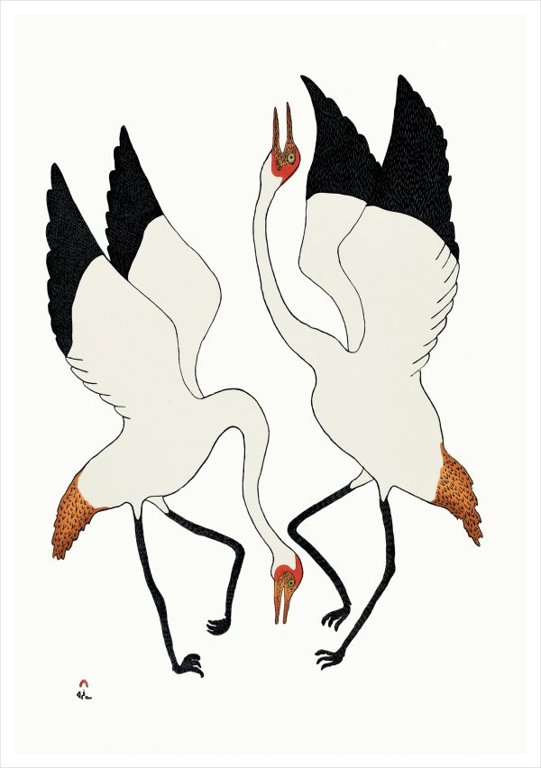 Quvianaqtuk Pudlat: Dancing Cranes Birthday Card