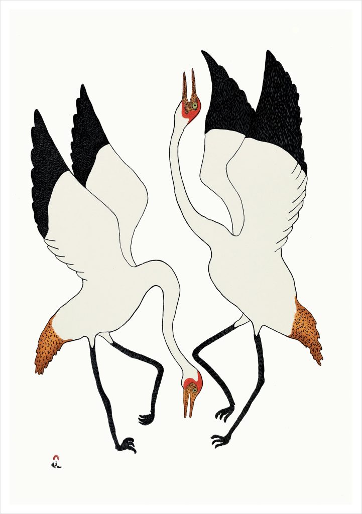 Quvianaqtuk Pudlat: Dancing Cranes Birthday Card