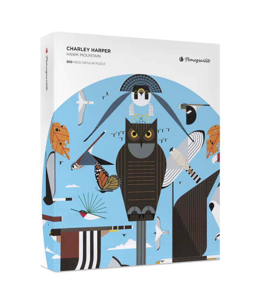Charley Harper: Hawk Mountain 500-Piece Circular Jigsaw Puzzle