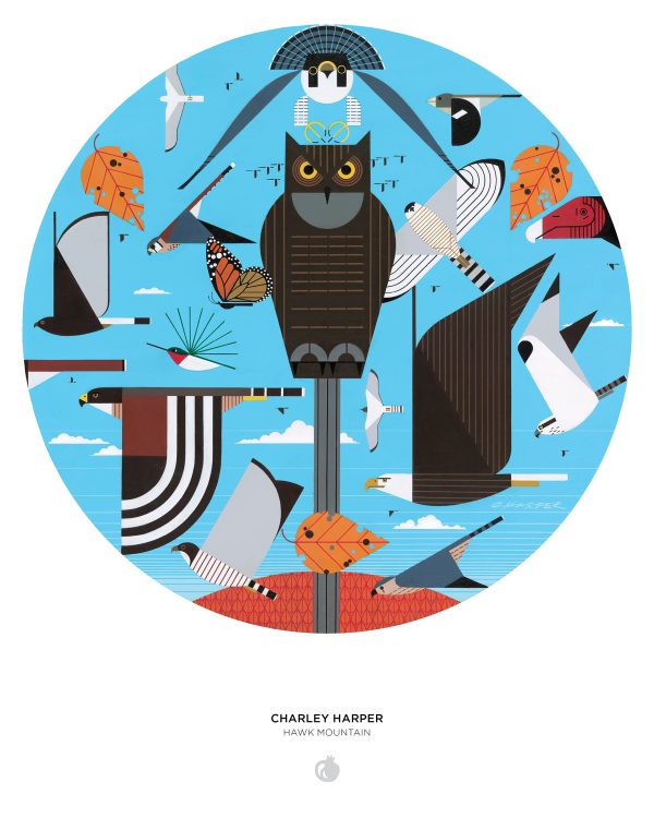 Charley Harper: Hawk Mountain 500-Piece Circular Jigsaw Puzzle - Image 3