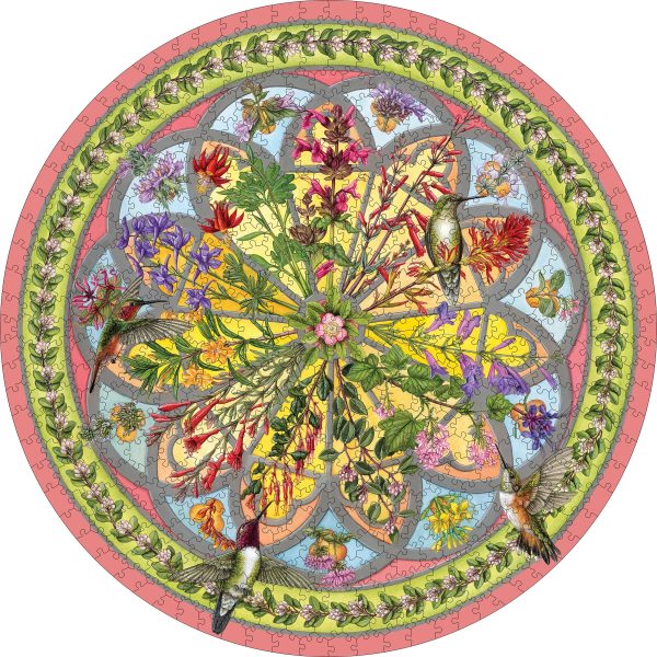 Erin E. Hunter: Floral Compass 500-Piece Circular Jigsaw Puzzle - Image 2