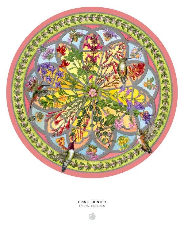 Erin E. Hunter: Floral Compass 500-Piece Circular Jigsaw Puzzle - Image 3