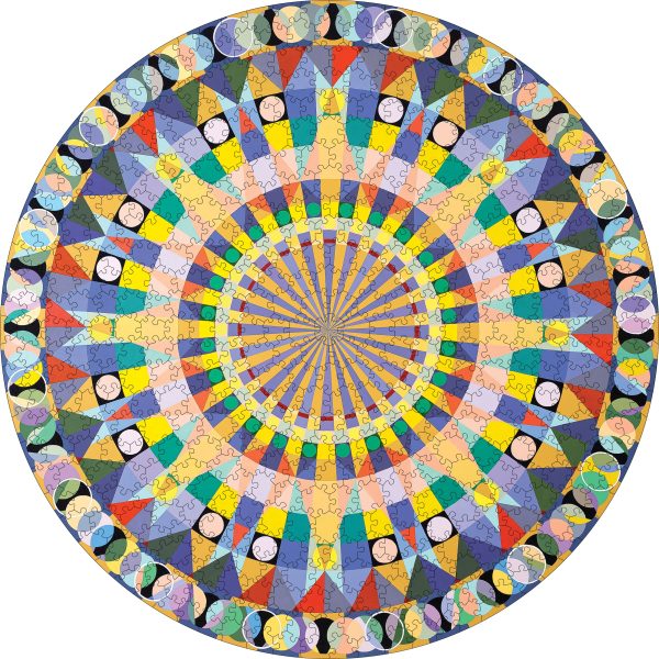 Susan Barnett: Mandala IV 500-Piece Circular Jigsaw Puzzle - Image 2