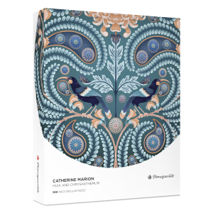 Catherine Marion: Huia and Chrysanthemum 500-Piece Circular Jigsaw Puzzle