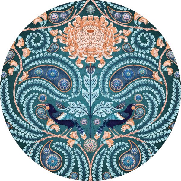 Catherine Marion: Huia and Chrysanthemum 500-Piece Circular Jigsaw Puzzle - Image 2