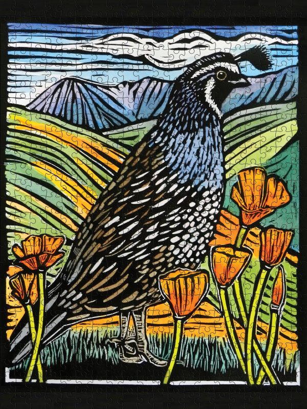 Molly Hashimoto: California Quail 500-Piece Jigsaw Puzzle - Image 2