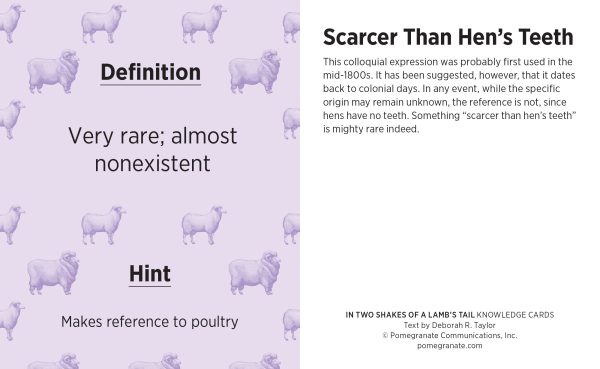In Two Shakes of a Lamb's Tail: A Quiz Deck of Curious Sayings Knowledge Cards - Image 3