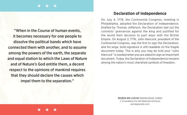 Words We Live By: A Quiz Deck on American Historical Documents Knowledge Cards - Image 3