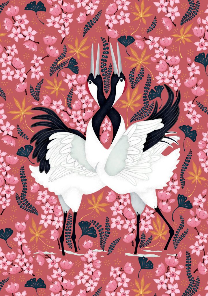 Catherine Marion: Japanese Cranes Notecard