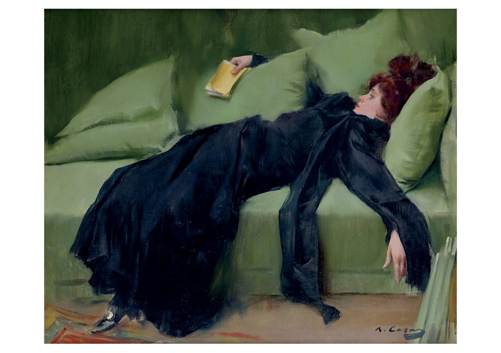 Ramon Casas: Decadent Young Woman. After the Dance Notecard