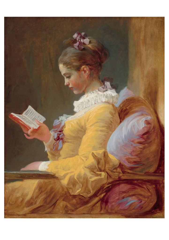 Jean-Honoré Fragonard: Young Girl Reading Notecard