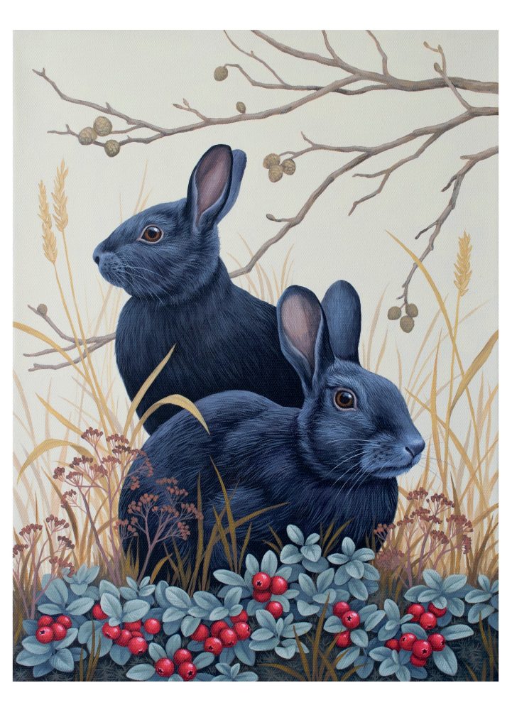 Vasilisa Romanenko: Black Rabbits Notecard