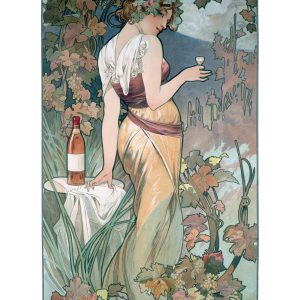 Alphonse Mucha: Cognac Bisquit Postcard