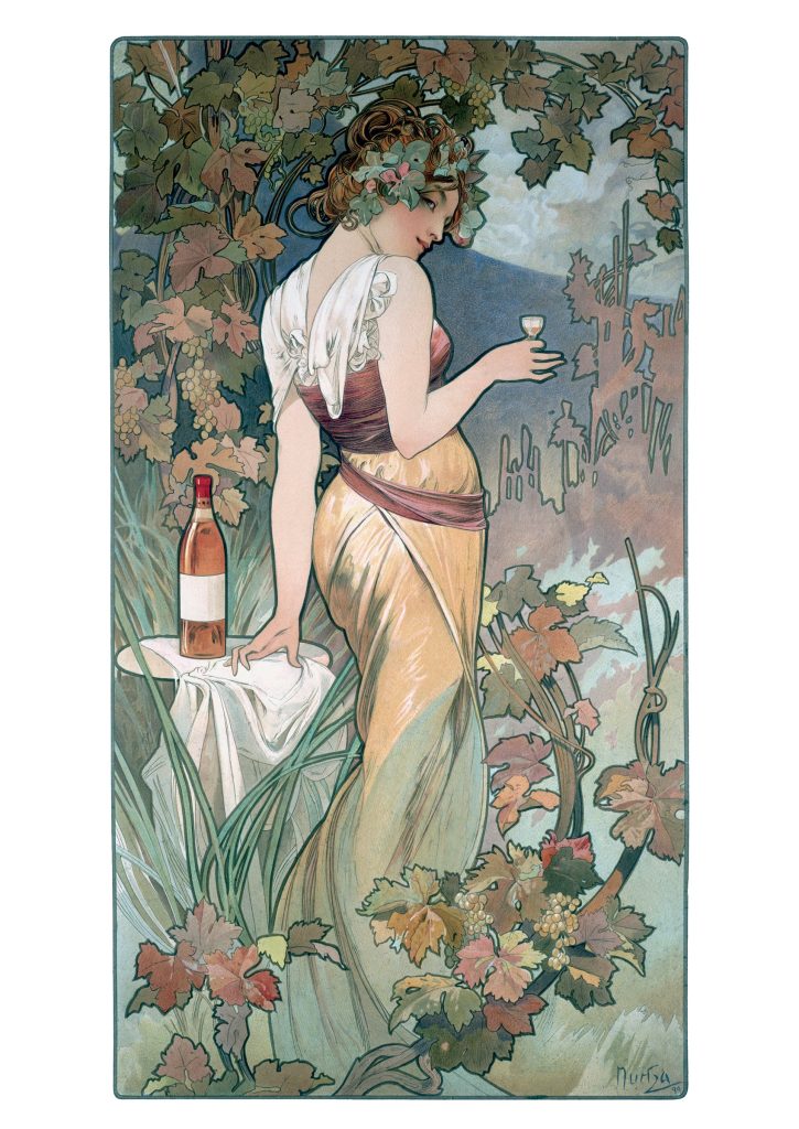 Alphonse Mucha: Cognac Bisquit Postcard