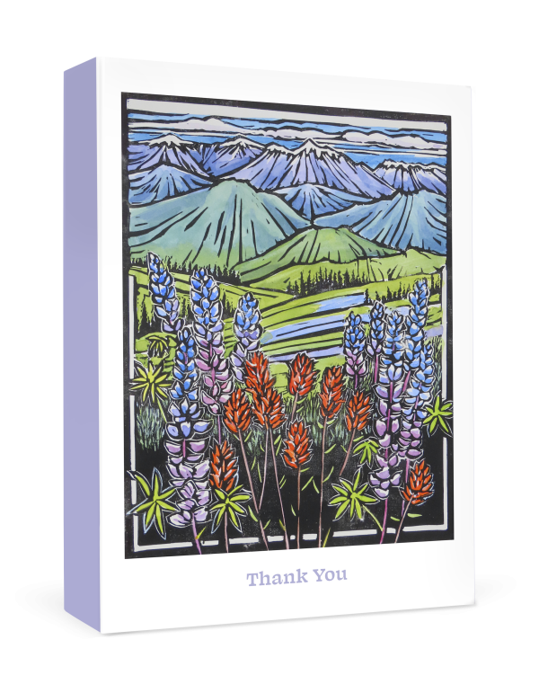 Molly Hashimoto: Paintbrush and Lupine Boxed Thank You Notes